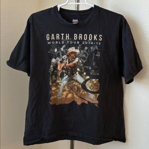 Garth Brooks World Tour 2014-15 Concert T 2XL Black 100% Cotton